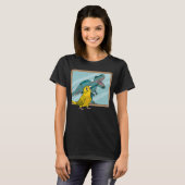 Parrot & Rex Reflection I Yellow Lutino Budgie Bud T-shirt (Voorkant volledig)