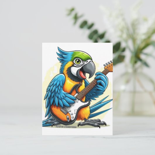 Parrot Rock Muziek Briefkaart (Staand voorkant)