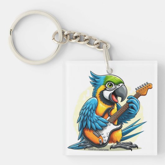 Parrot Rock Muziek Sleutelhanger (Voorkant)