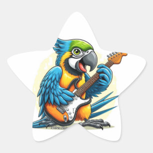 Parrot Rock Muziek Ster Sticker