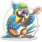 Parrot Rock Muziek Sticker (Voorkant)