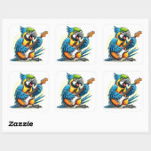 Parrot Rock Muziek Vierkante Sticker (Vel)