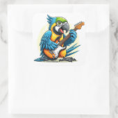 Parrot Rock Muziek Vierkante Sticker (Tas)