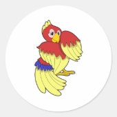 Parrot-rood Ronde Sticker (Voorkant)