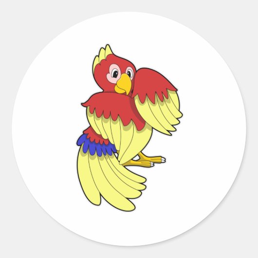 Parrot-rood Ronde Sticker (Voorkant)