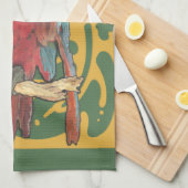 Parrot Scarlet Art Nouveau Theedoek (Quarter Fold)