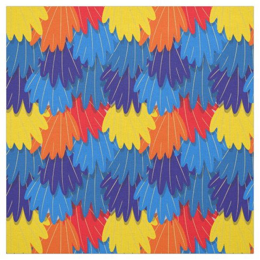 Parrot Scarlet Macaw Feathers Exotic Bird Pattern Stof (Swatch)