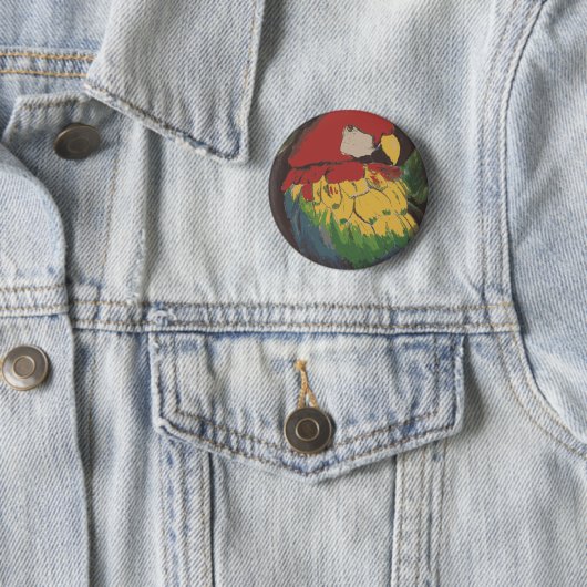 Parrot Schoolbag Button (In situ)