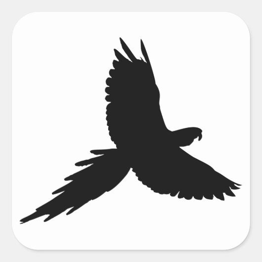 Parrot Silhouette Vierkante Sticker (Voorkant)