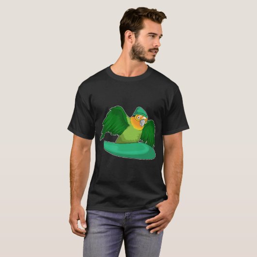 Parrot Snowboard Winter Sport T-shirt (Voorkant volledig)