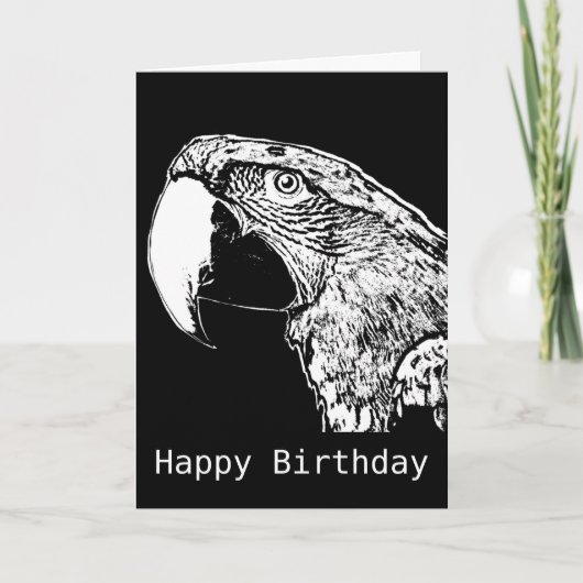 Parrot Squawk Happy Birthday Kaart (Voorkant)