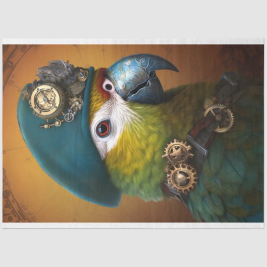 Parrot Steampunk 2 Decoupage papier (Voorkant)