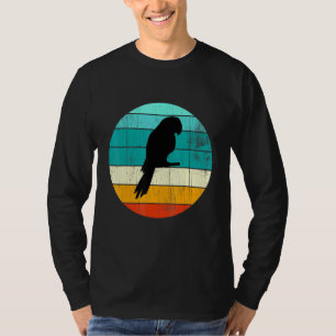 Parrot Sunset Retro Sun Kleurrijke Silhouett T-shirt