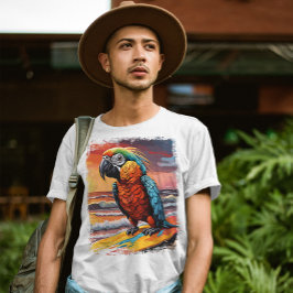 Parrot Surfen Schattigee kleurrijke stripillustrat T-shirt