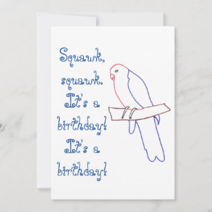 Parrot Thayed Birthday Party Invitations Kaart