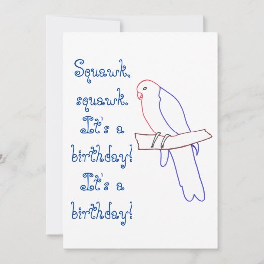 Parrot Thayed Birthday Party Invitations Kaart (Voorkant)
