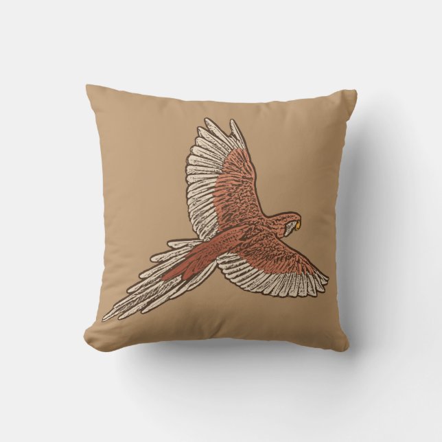 Parrot tijdens de vlucht, de rust, de crème en de  kussen (Voorkant)