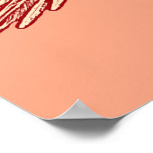 Parrot tijdens de vlucht, koraal Sinaasappel en cr Poster (Hoek)