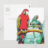 Parrot Trio Briefkaart (Voorkant / Achterkant)