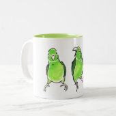 Parrot Trio Tweekleurige Koffiemok (Voorkant links)