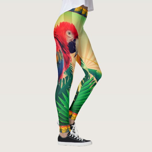 Parrot Tropical Island Palm Oerwoud Legging (Rechts)