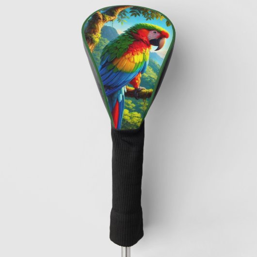 Parrot Tropical Macaw "Bird Lover" Golf Head Hoesj Golfheadcover (Voorkant)