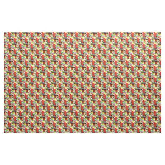 Parrot Tropical Pattern Stof (Yard (91,4 cm))