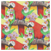 Parrot Tropical Pattern Stof (Close Up)