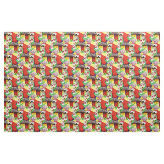 Parrot Tropical Pattern Stof (Fat Quarter)