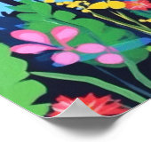 Parrot Tropisch Oerwoud Kleurrijke Vogelmuurkunst Poster (Hoek)