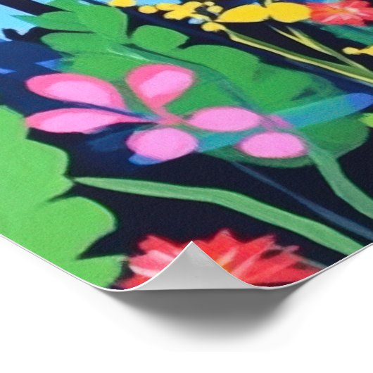 Parrot Tropisch Oerwoud Kleurrijke Vogelmuurkunst Poster (Hoek)