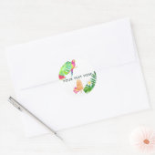 Parrot Tropische Waterverf Summer Party Ronde Sticker (Envelop)