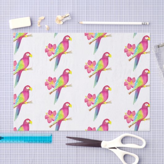 Parrot Tropische Waterverf Summer Party Tissuepapier (Craft)