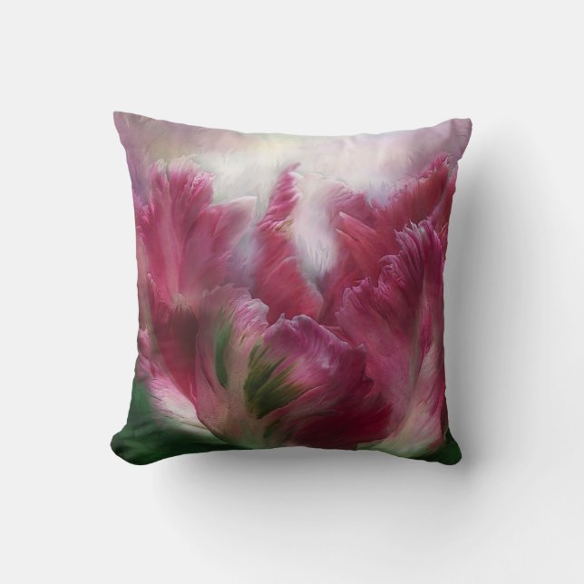 Parrot Tulip Art Designer Pillow Kussen (Voorkant)