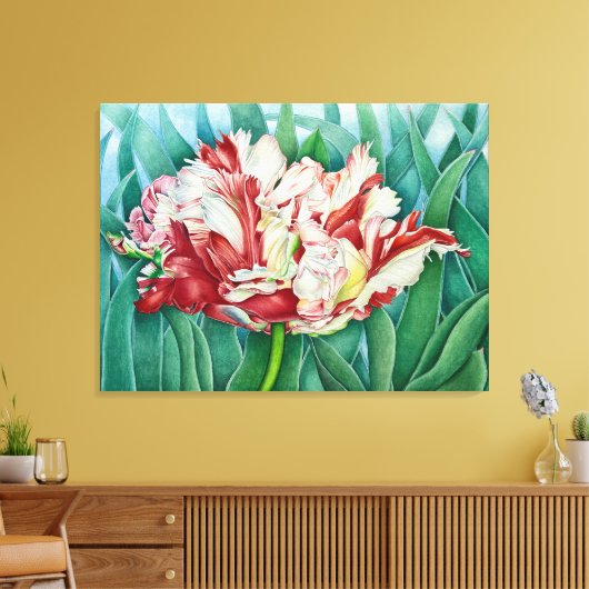 Parrot Tulip Canvas Afdruk (Insitu (Woonkamer))