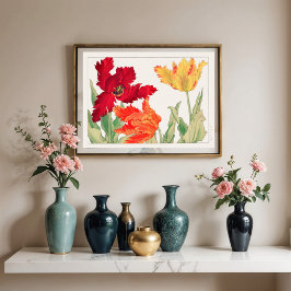 Parrot tulip, Floral Poster