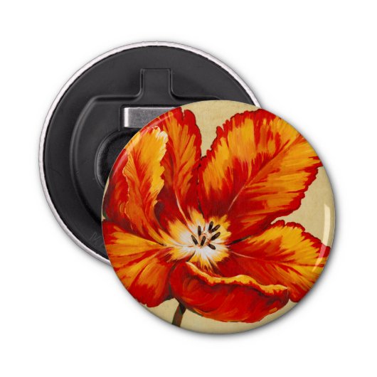 Parrot Tulip I Button Flesopener (Voorkant)