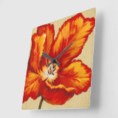 Parrot Tulip I Vierkante Klok (Hoek)