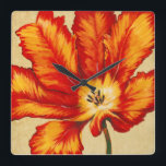 Parrot Tulip II Vierkante Klok<br><div class="desc">Floral</div>