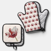 Parrot Tulip long Ovenwant & Pannenlap Set (Voorkant / Achterkant)