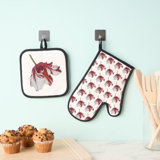 Parrot Tulip long Ovenwant & Pannenlap Set (Insitu(Ophanging))