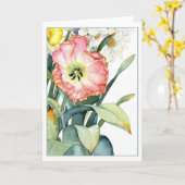 Parrot Tulip Waterverf 5x7 gevouwen Kaart (Gele Bloem)