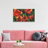 "Parrot Tulips Triptych Canvas Print" (Insitu (Woonkamer))