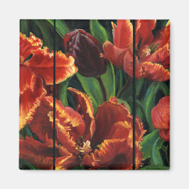 "Parrot Tulips Triptych" Magnet