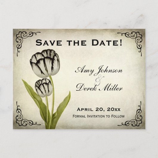 Parrot Tulp Save the Date Briefkaart (Voorkant)