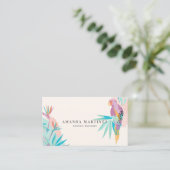 Parrot Vibrant Tropical Motif Visitekaartje (Staand voorkant)