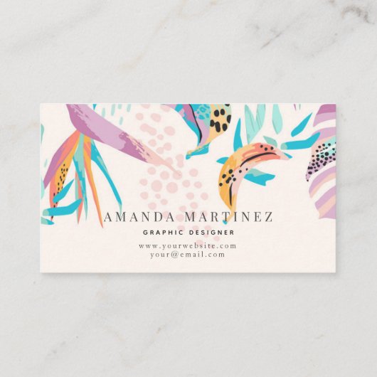 Parrot Vibrant Tropical Motif Visitekaartje (Achterkant)