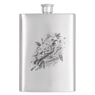 Parrot Wild Animal Natuur Illustratie Art Tattoo Flacon