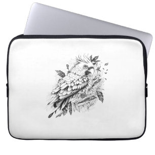 Parrot Wild Animal Natuur Illustratie Art Tattoo Laptop Sleeve