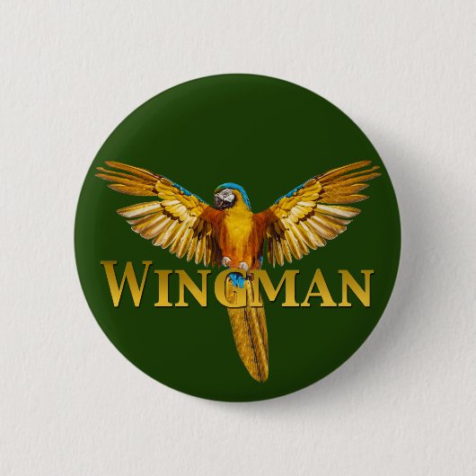 Parrot Wingman Ronde Button 5,7 Cm (Voorkant)